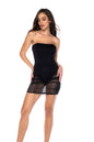 Strapless Mesh Little Black Dress Bodysuit