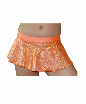 Flirty Orange Holographic Extreme Ruffle Mini Skirt
