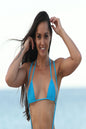 Sexy Turquoise MICRO MINI Curtain Triangle Dancer Top