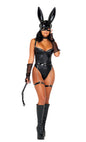 6PC BLACK BONDAGE BUNNY COSTUME