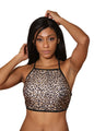 Leopard Print Halter Neck Crop Top