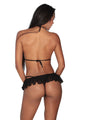 Sexy Black Mesh Ruffle Mini Dancer Skirt