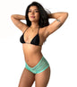Metallic Green Mesh Booty Shorts