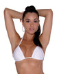 White Full Curtain Triangle Bikini Top