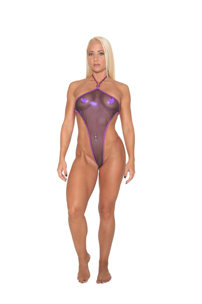 Purple Metallic Sheer Mesh 