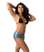 Metallic Turquoise Mesh Booty Shorts
