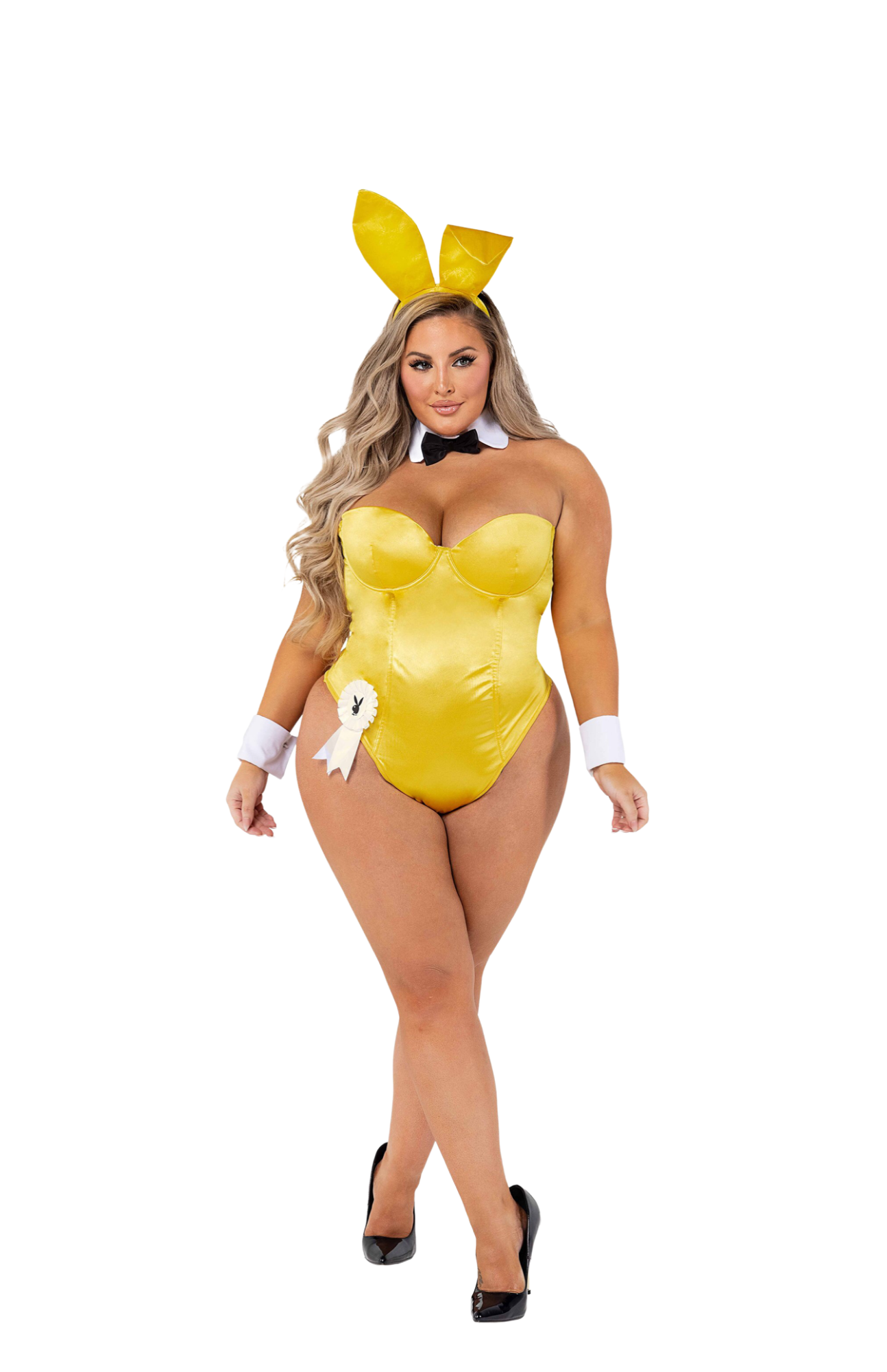 NEW 8pc Yellow Playboy Bunny Costume