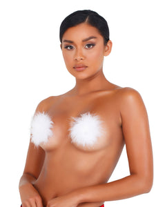 NEW Furry White Nipple Covers