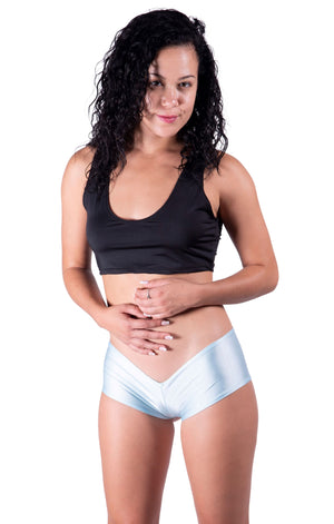 Basic Baby Blue Cheeky Booty Shorts - Stripper Clothing