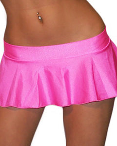Sexy Neon Pink Lycra Extreme Ruffle Mini Dancer Skirt