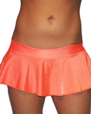 Sexy Neon Orange Lycra Extreme Ruffle Mini Dancer Skirt