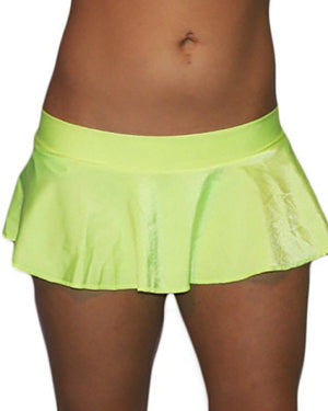 Sexy Neon Green Lycra Extreme Ruffle Mini Dancer Skirt