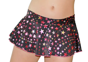 Flirty Stars Holographic Extreme Ruffle Mini Skirt